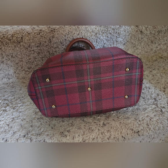 Dooney & Bourke Red Plaid Satchel - Picture 4 of 8